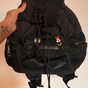 Steve Madden Black Backpack with Character Accent